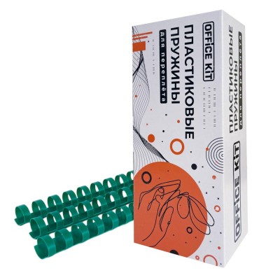 Пластиковые пружины для переплета 14 мм зеленые