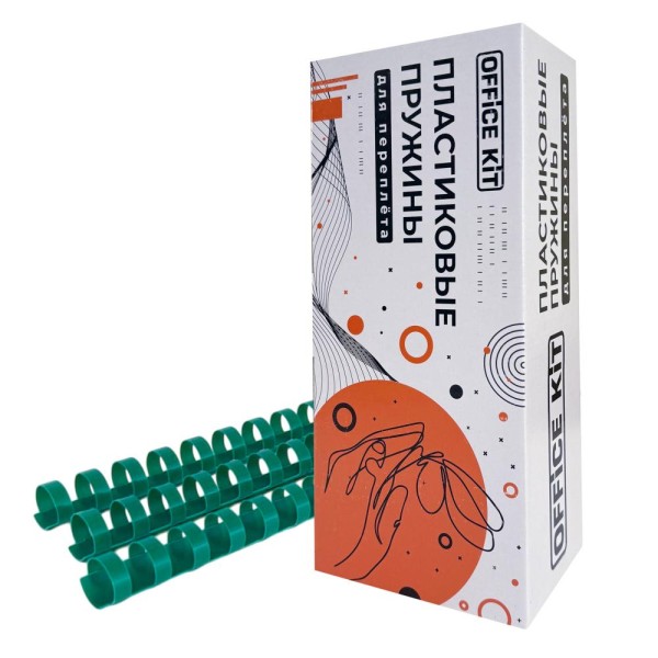 Пластиковые пружины для переплета 14 мм зеленые