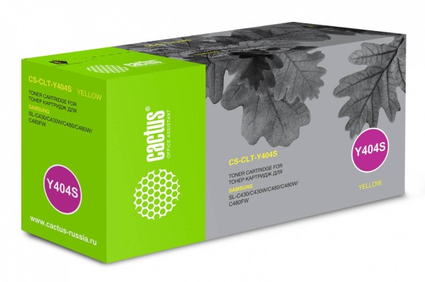 Картридж лазерный Cactus CS-CLT-Y404S CLT-Y404S желтый (1000стр.) для Samsung SL-C430/C430W/C480/C48