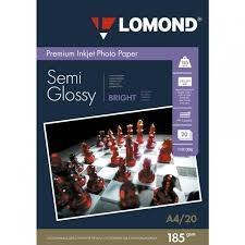 Фотобумага LOMOND Односторонняя Высококачественная Полуглянцевая, 185г/м2, A4 (21X29,7см) 20л.