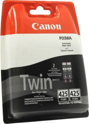 Картридж CANON PGI-425 PGBK черный, 19 мл, 344 страниц, набор из 2 картриджей