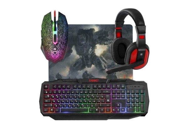 Defender Игровой набор Target MKP-350 мышь+клавиатура+гарнитура+коврик