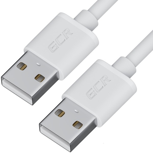 GCR Кабель 0.75m USB AM/AM, белый, 28/28 AWG, экран, морозостойкий, GCR-52223 Greenconnect GCR-52223