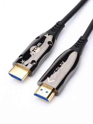 Кабель HDMI 20 м (HIGH speed, Metal gold,  Optical) 8K VER 2.1 ATcom HDMI 2.1 (m) - HDMI 2.1 (m) 20 м