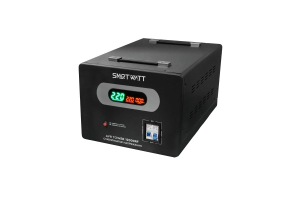 Напольный стабилизатор напряжения SMARTWATT AVR TOWER 12000RF (140W - 260W, 12000VA, 12 кВт, 50-60 Гц, LED-дисплей, реле
