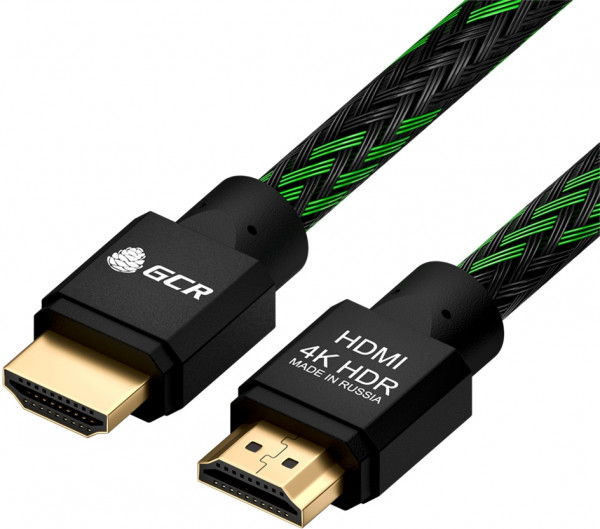 GCR Кабель 1.5m HDMI 2.0, BICOLOR нейлон, AL корпус черный, HDR 4:2:2, Ultra HD, 4K 60 fps 60Hz/5K*30Hz, 3D, AUDIO, 18.0 Гбит/с, 28AWG. GCR-52161 Greenconnect HDMI (m) - HDMI (m) 1.5м