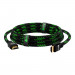 GCR Кабель 1.5m HDMI 2.0, BICOLOR нейлон, AL корпус черный, HDR 4:2:2, Ultra HD, 4K 60 fps 60Hz/5K*30Hz, 3D, AUDIO, 18.0 Гбит/с, 28AWG. GCR-52161 Greenconnect HDMI (m) - HDMI (m) 1.5м