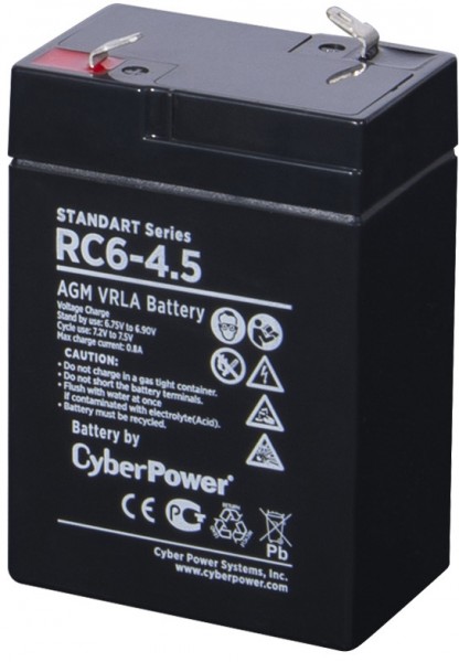 Аккумуляторная батарея SS CyberPower RC 6-4.5 / 6 В 4,5 Ач CyberPower RC6-4.5