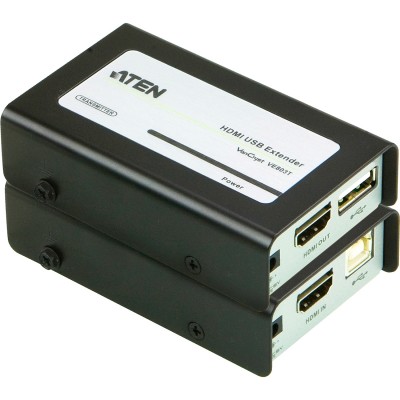 Удлинитель,  HDMI, 60 метр., 2xHDMI+RJ45, F, без шнуров, 2xБ.П. 220> 5.3V, (по витой паредо 4kx2k 60HzHDTV /1080i/1080p ATEN VE803