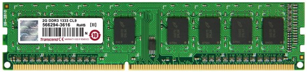 Модуль памяти Transcend 2GB U-DIMM DDR3, 1333МГц, 1Rx8, 1.5V