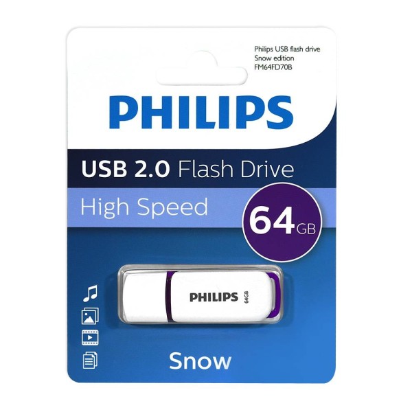Флеш накопитель 64GB PHILIPS SNOW2.0 64GB, USB 2.0