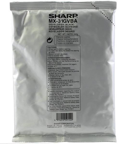 Девелопер SHARP MX31GVBA черный  100 000 страниц