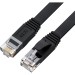 GCR Патч-корд 1.0m PROF плоский прямой кат.7 ethernet, медь, черный, RJ45, T568B Greenconnect GCR-53076 кат.7, 1 м