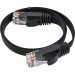 GCR Патч-корд 1.0m PROF плоский прямой кат.7 ethernet, медь, черный, RJ45, T568B Greenconnect GCR-53076 кат.7, 1 м