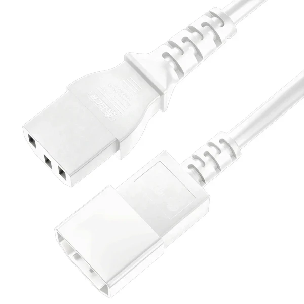 GCR Кабель питания удлинитель 0.5m, С13 - С14, белый, 3*0,75mm Greenconnect GCR-54343