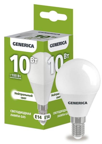 Лампа светодиодная IEK LL-G45-10-230-40-E14-G