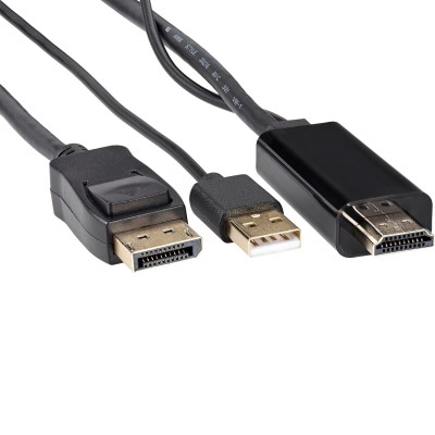 Кабель-переходник HDMI(M) +USB---> DP(M)  4K*60Hz 1.8M, VCOM <CG599AC-1.8M> VCOM CG599AC-1.8M