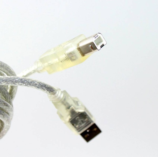 Кабель USB2.0 AM/BM 1.8m прозрачная изоляция TELECOM. 