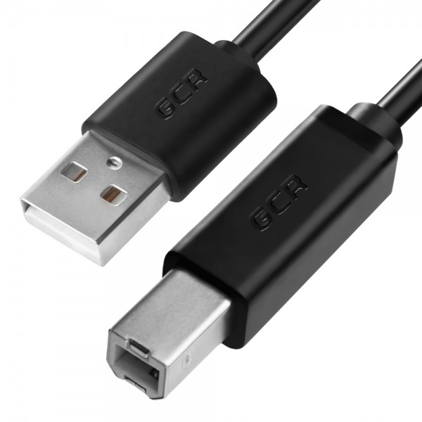 GCR Кабель 0.5m USB 2.0, AM/BM, черный, 28/28 AWG, экран, армированный, морозостойкий, GCR-51563 Greenconnect USB 2.0 AM - USB 2.0 BM 0.5 м