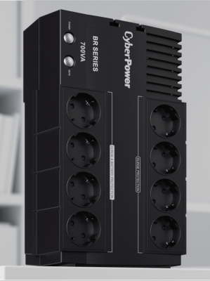 ИБП CyberPower BR700E, Line-Interactive, 700VA/390W,  8 (4+4) Schuko розеток, USB,  защита RJ11 и RJ45. Cyberpower BR700EA