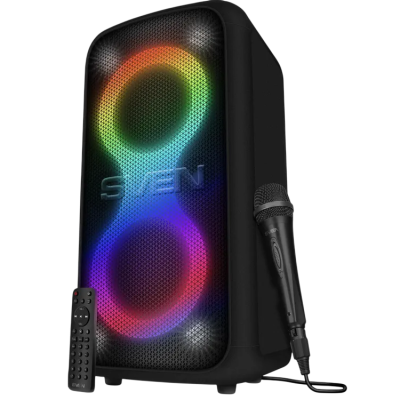 SVEN PS-1000, черный, акустическая система 2.0, мощность 2x80 Вт (RMS), Bluetooth, TWS, FM, USB, LED-дисплей, встроенный аккумулятор Sven SV-022686