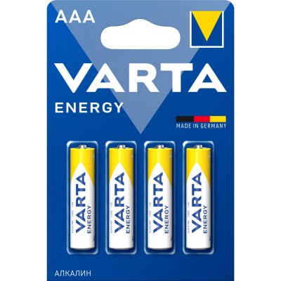 Батарейка Varta ENERGY LR03 AAA BL4 Alkaline 1.5V (4103) (4/40/200) VARTA 04103213414