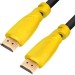 Greenconnect Кабель 5.0m HDMI версия 1.4, черный, желтые коннекторы, OD7.3mm, 30/30 AWG, позолоченные контакты, Ethernet 10.2 Гбит/с, 3D, 4K GCR-HM340-5.0m, экран Greenconnect HDMI (m) - HDMI (m) 5м