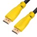 Greenconnect Кабель 5.0m HDMI версия 1.4, черный, желтые коннекторы, OD7.3mm, 30/30 AWG, позолоченные контакты, Ethernet 10.2 Гбит/с, 3D, 4K GCR-HM340-5.0m, экран Greenconnect HDMI (m) - HDMI (m) 5м