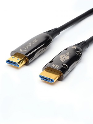 Кабель HDMI 50 м (HIGH speed, Metal gold,  Optical) 8K VER 2.1 ATcom HDMI 2.1 (m) - HDMI 2.1 (m) 50 м