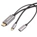 Кабель-адаптер USB 3.1 Type-Cm --> DP(m) 4K@60Hz, 1.8m , PD,Aluminium Shell, VCOM <CU422MCPD-1.8M> VCOM USB 3.2 Type-C (m) - DisplayPort (m)