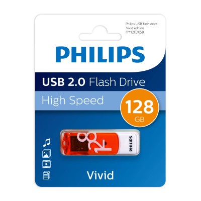Флеш накопитель 128GB PHILIPS VIVID2.0 128GB, USB 2.0