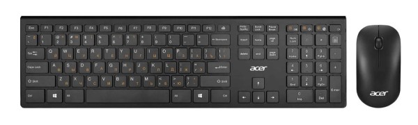 Acer Клавиатура + мышь OKR030 клав:черный мышь:черный USB беспроводная slim