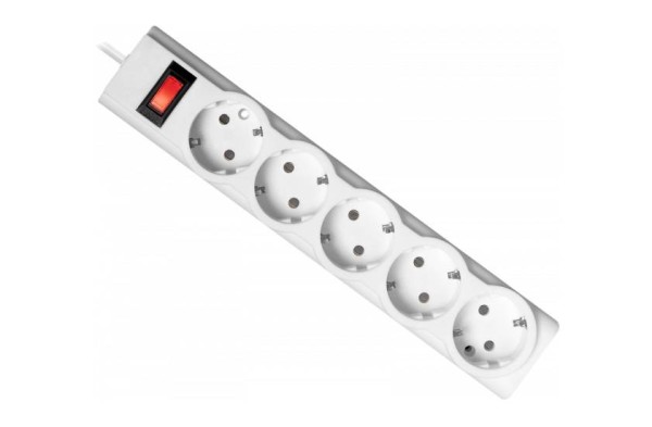 Defender Сетевой фильтр Defender PowerS 50 5,0 м, белый, 5 розеток