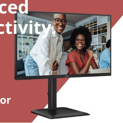 МОНИТОР 23.8" AOC 24E4U Black с поворотом экрана (IPS, 1920x1080, 120Hz, 1 ms, 178°/178°, 300 cd/m, 1500:1, +HDMI, +DP)