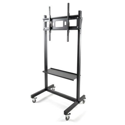 Мобильная стойка [SK-200] [SK-200] для интерактивных панелей 55-86", VESA 800x600, макс.накгрузка 100кг, с возможностью регулировки по высоте, возможность наклона до 15°, поворота, на колесах - 4 шт, черная, кабельный канал, полка в комплекте -1шт, стал