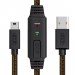 GCR Кабель активный 15.0m USB 2.0, AM/mini 5P, черно-прозрачный, с усилителем сигнала, разъём для доп.питания, 28/24 AWG, GCR-UM2M5P1-BD2S-15.0m Greenconnect  USB 2.0 Type-AM - miniUSB 15м