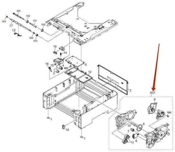 Блок подачи бумаги KYOCERA PARTS DRIVE ASSY SP 303NY94041/303NY94040
