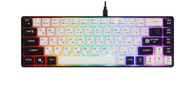 Defender Игровая клавиатура проводная Aris GK-349 RU,бел/черн,68кн+FN,радуж,1.5м