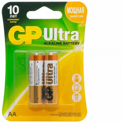 Алкалиновые батарейки GP Ultra Alkaline 24А AАA - 2 шт. на блистере GP 4891199027642