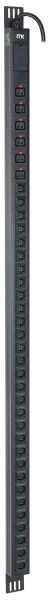 PDU верт. 42U 1ф 32А 30 роз. C13 6 C19 каб. 3м IEC60309 ITK PV22-30C13-06C19-41