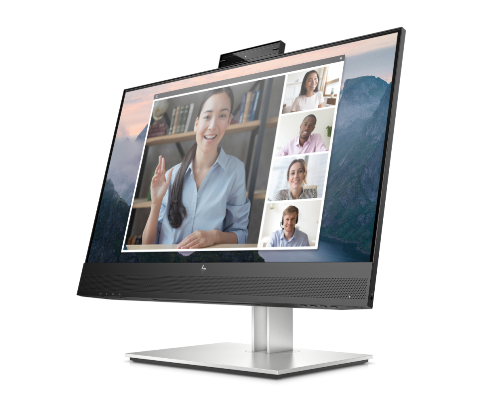 HP MONITOR 23.8'', E24mv G4 CONFERENCING BUSINESS, E, IPS, FHD 1920 X 1080, 16:9, 5MS, 250 NITS, SPEAKERS, CAMERA 5MP, HEIGHT ADJUSTABLE, PIVOT, SWIVEL, TILT, VGA, HDMI, DISPLAY PORT, 3YW, BLACK/SILVER main image 0