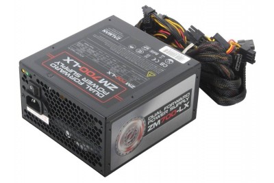 Блок питания Zalman ZM700-LX <700W, (20+4+4+4) pin, 4x(6+2) pin, 6xSATA, 5xMolex, FDD, 14 см, кабель питания, 87%, Activ