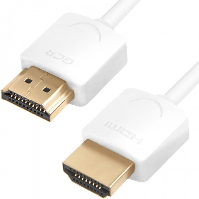 GCR Ультратонкий кабель HDMI2.0 для AppleTV, SLIM, 0.5m, белый, OD3.8mm, HDR 4:2:0, Ultra HD, 4K60Hz, 18.0 Гбит/с, 32/32 AWG Greenconnect HDMI (m) - HDMI (m) 0.5м