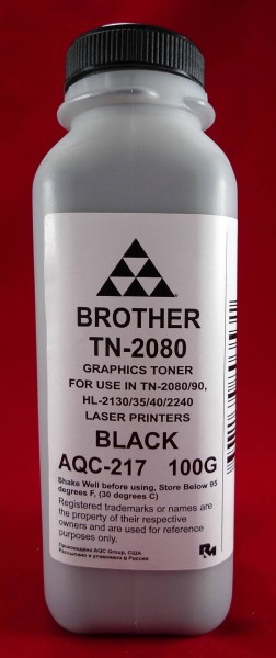 Тонер Brother TN 2080/2090/2235/2275 HL 2240/2140/2130/2132/2135 (фл. 100г) AQC-США фас.Россия