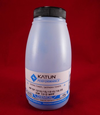 Тонер для картриджей CB541A/CE321A/CF211A Cyan, химический (фл. 45г) Katun фас.Россия