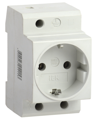 Розетка РАр10-3-ОПс заземлением на DIN-рейку ИЭК IEK MRD10-16