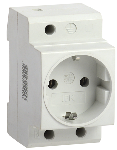 Розетка РАр10-3-ОПс заземлением на DIN-рейку ИЭК IEK MRD10-16
