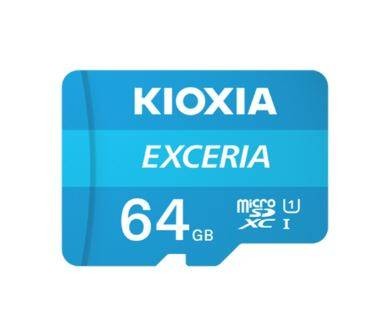 Флеш карта microSD 64GB Kioxia EXCERIA microSDXC Class 10 UHS-I U1 C10, 100 MB/s (SD адаптер)