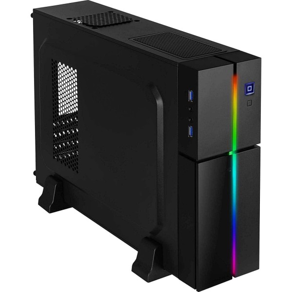 Корпус Aerocool PLAYA Slim (2xUSB, 2xAudio, 0.5 мм, 80 мм FAN, RGB подсветка, mATX, без SFX БП)