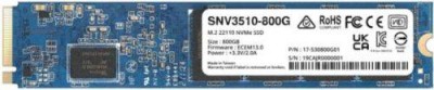 Synology SNV3510-800G Жесткий диск SSD M.2 NVMe, 800Gb, NVMe PCIe 3.0 x4, M.2 22110, R3100/W1000 MB/s, IOPS 400K/70K